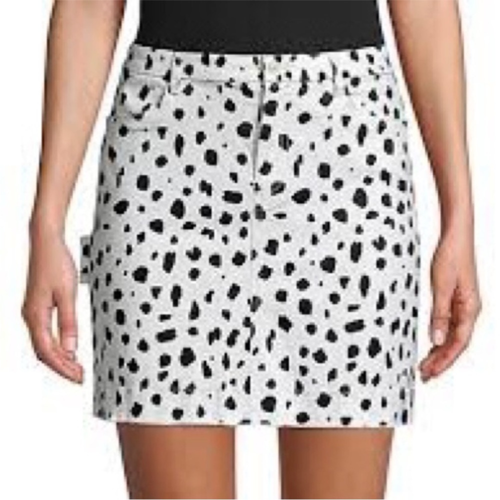 ATM Cheetah Print Mini Skirt in Pale Silver Combo in Leopard Size 10